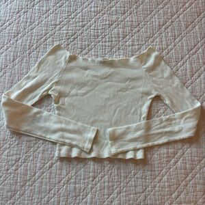 Brandy Melville White Ribbed Top